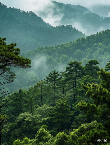 山水树林中的宁静世界