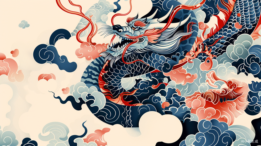 生肖龙与中国剪纸风格