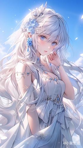 梦幻女神，清新唯美动漫插画
