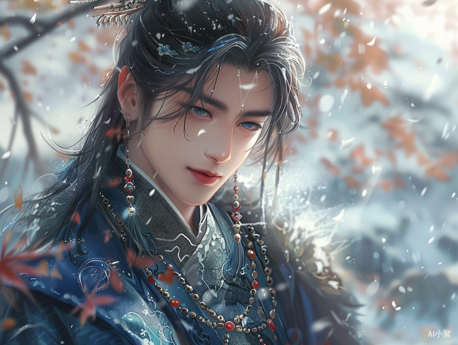 Fantasy Aesthetics: Winter Prince in Antique Style Artwork