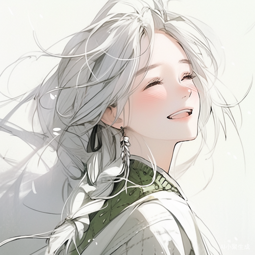 清新可爱：中国少女银白长辫子
