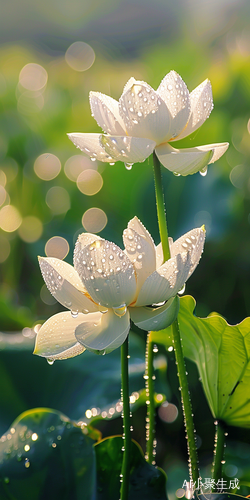 Blooming White Lotus - A Delicate and Beautiful Moment