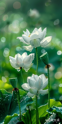 Blooming White Lotus - A Delicate and Beautiful Moment