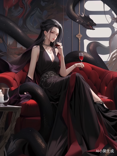 双马尾少女的酷炫黑衣和红酒之谜