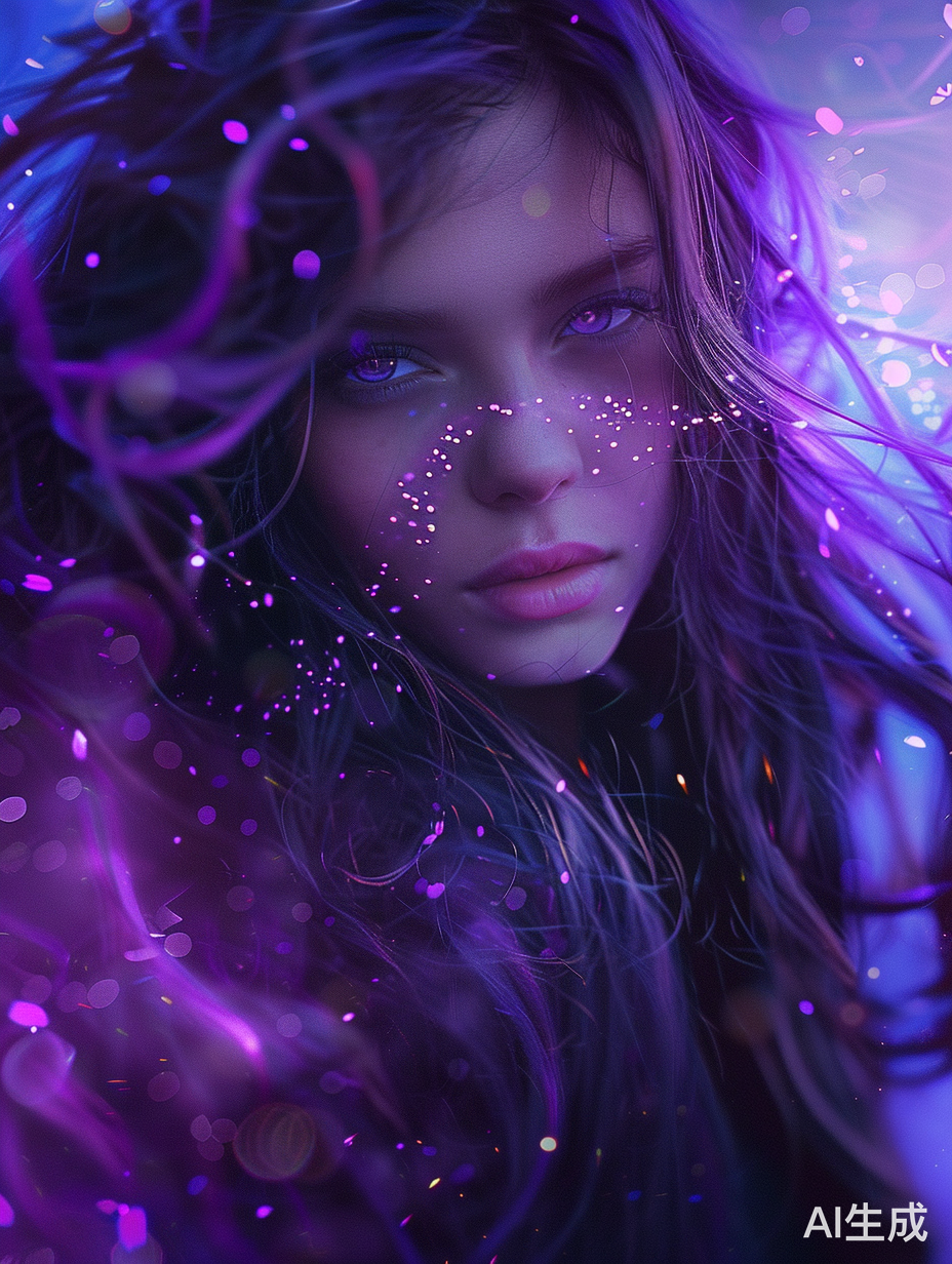 魔法少女之紫色长发的完美形象