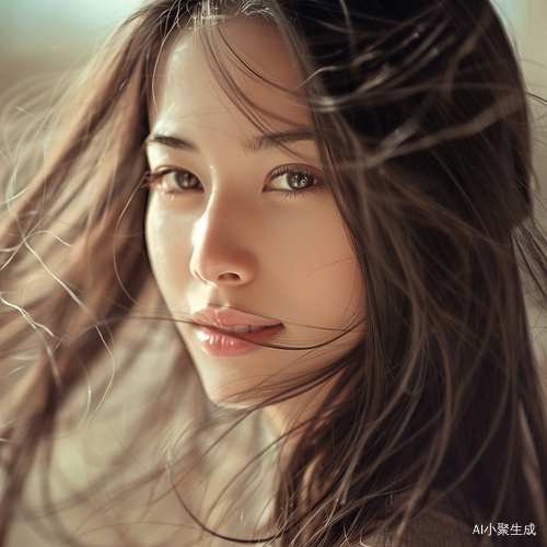 年轻漂亮的女人的飘飘长发