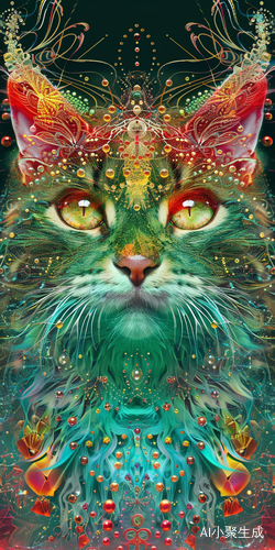 Vibrant Fantasy Cat: A Meticulously Crafted Visual Experience