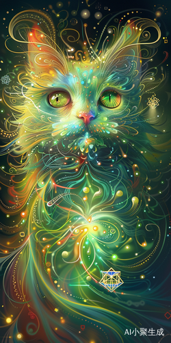 Vibrant Fantasy Cat: A Meticulously Crafted Visual Experience