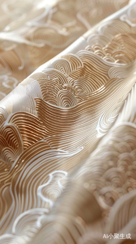 Silk Brocade with Chinese Pattern and Refracted Light