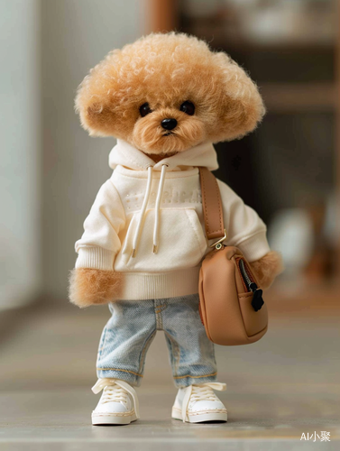 Paws in Pants: A Stylish Poodle with a Chic Persona