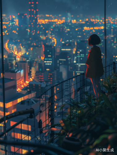 Makoto Shinkai-style Anime with Wide-angle Night Views of Japanese Cityscape