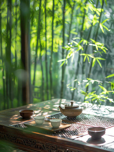 竹林茶香：阳光与自然的美好