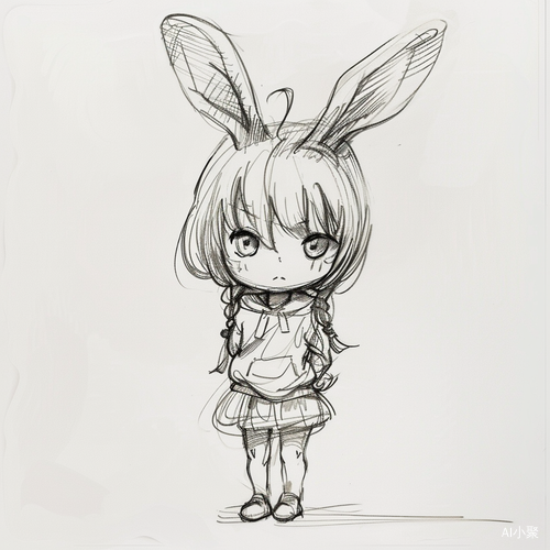 Chibi Toy Character: Cute Girl with Rabbit Ears