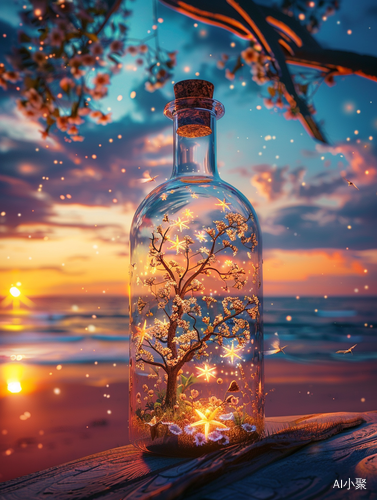 Glass Bottle: A Captivating World of Stars and Nature