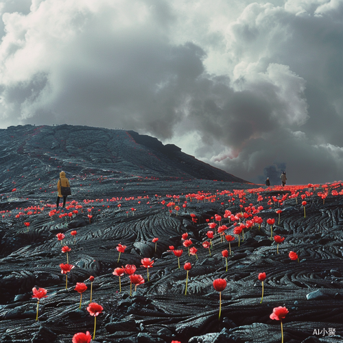 超级写实的冰岛火山风景