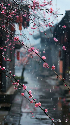 Picturesque Beauty: Spring Rain in Jiangnan Ancient Town