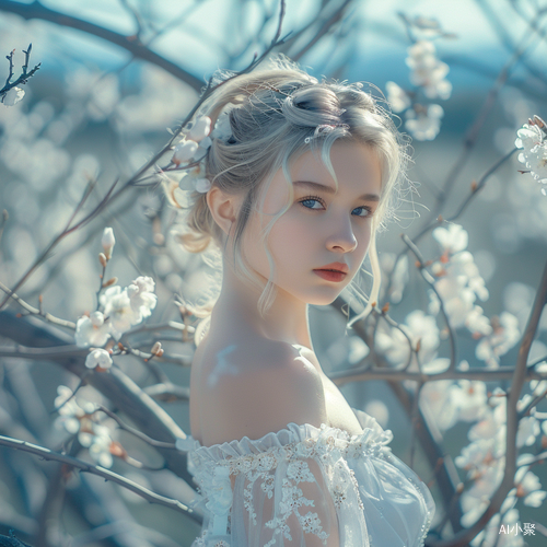 Stunning Portrait of a Beautiful Girl in a Delicate Dress