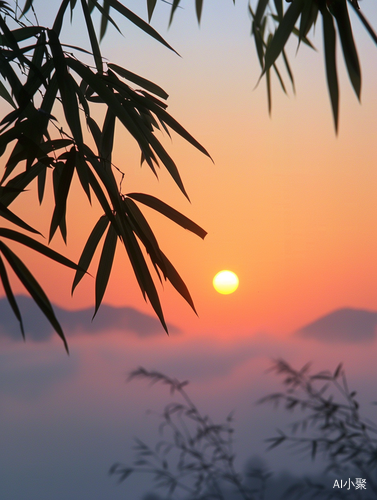 晨曦灿烂，庐山雾景