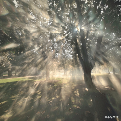 Virtual Reality: Beautiful Sunbeams and Mist in NYC Park