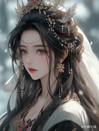 华丽古装美女公主的高冷气质