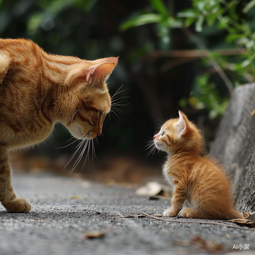 可怜的小橘猫正在找妈妈