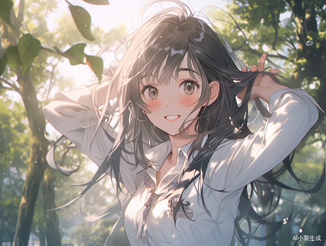 Delicate Girl in Pastel Colors with Wind Lifted Hair