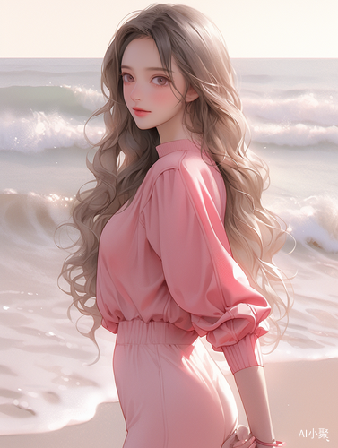 海边的美丽少女