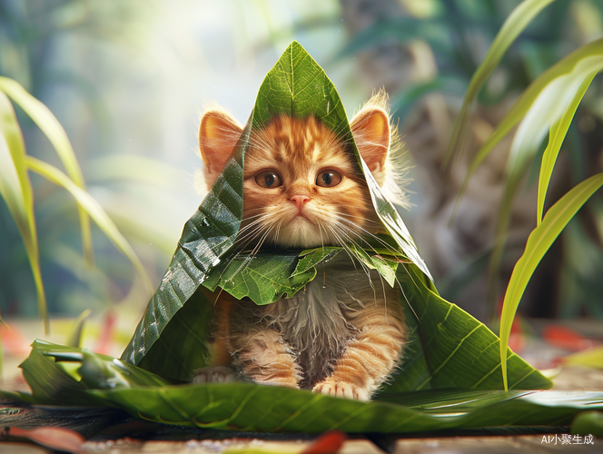 橘猫粽子伪装摄影杰作
