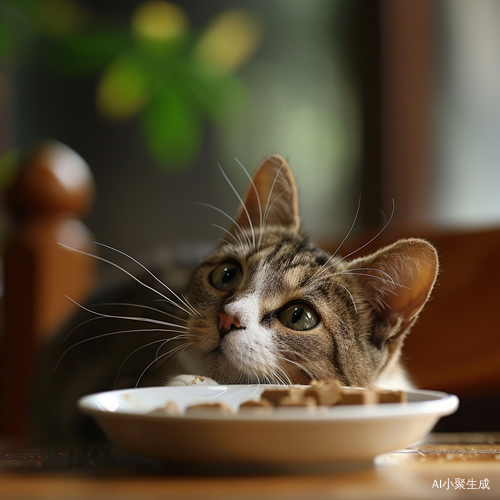 可爱猫咪用餐