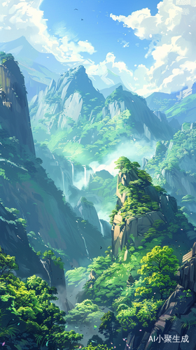 壮丽山脉与丰茂森林交相辉映