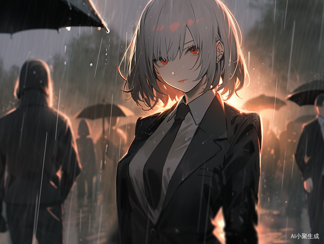 女性远眺黄昏射线
