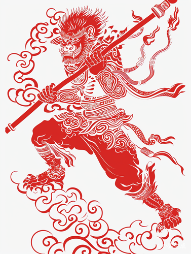 中国传统剪纸：孙悟空大闹天宫