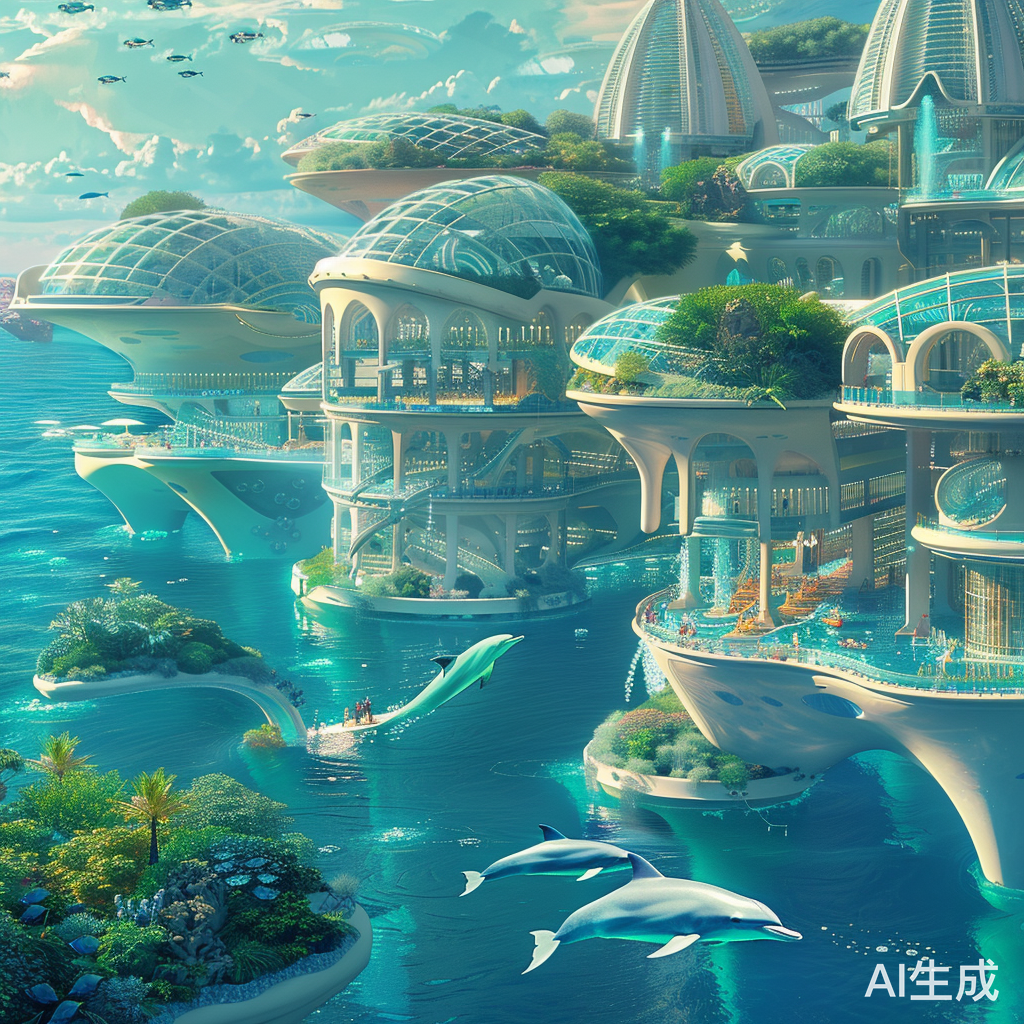 海洋与人类共生未来的美好景象