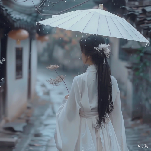 雨中的古装美女