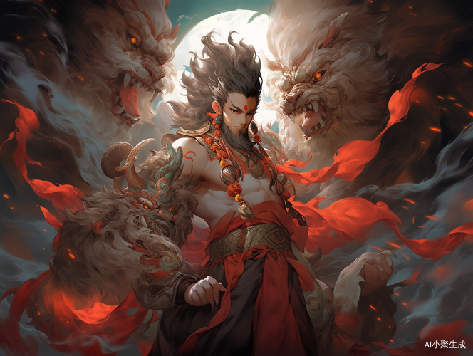 钟天灵秀美猴王，定海神针耳中藏，妖道两族皆兄弟，师徒四人见佛光