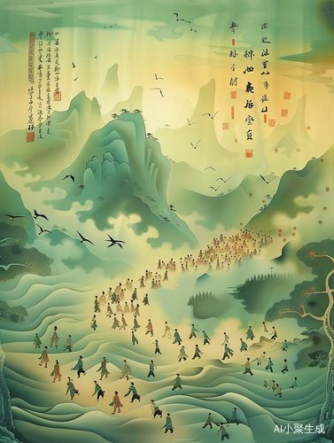 title: 中国古代绘画中的绿色山峰