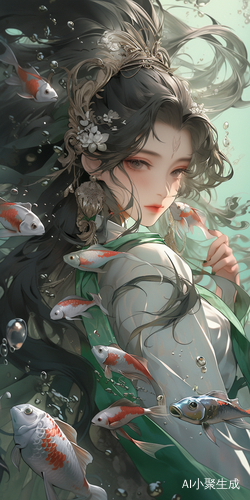 古风长发女子的精致细节和高清晰度
