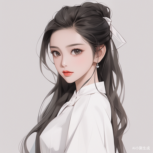 可爱的中国女孩角色插画