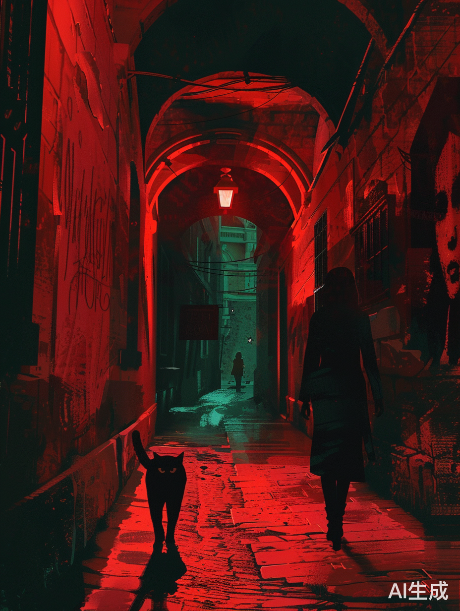 女孩与黑猫：曲折长廊的红色夜店之旅
