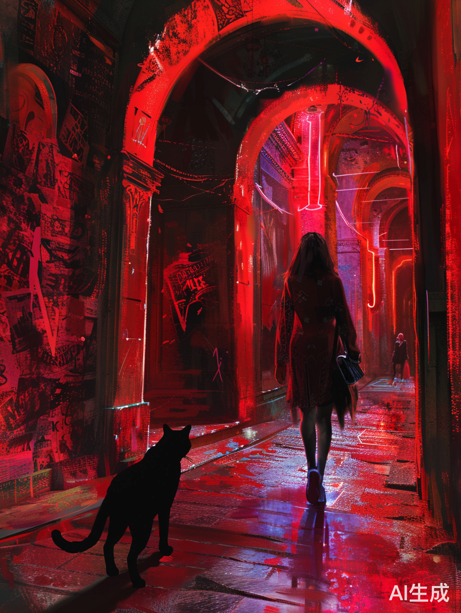 女孩与黑猫：曲折长廊的红色夜店之旅
