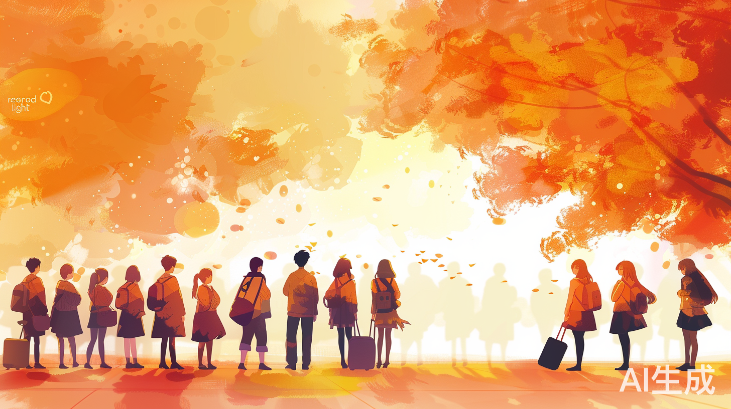 温暖希望：毕业季Q版人物画