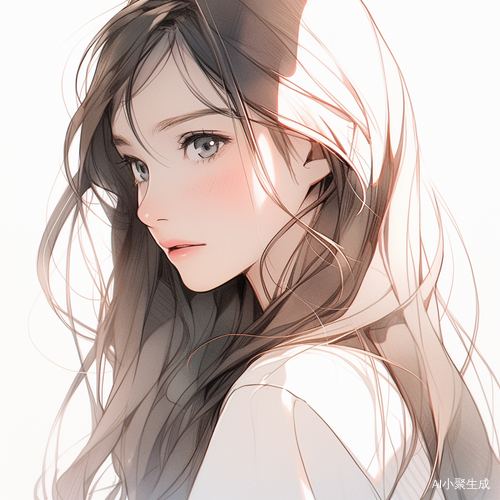 可爱单纯女孩的渐变色长发