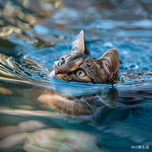 猫游泳
