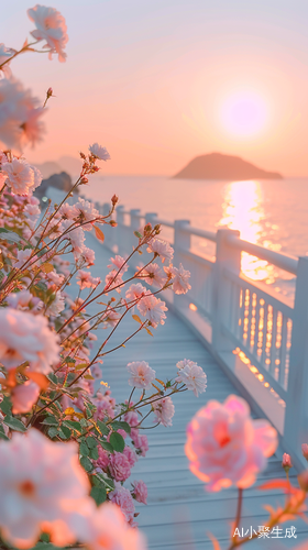 海天一色间的玫瑰花路