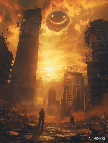 夕阳西下，破碎的城市：超级科幻末日