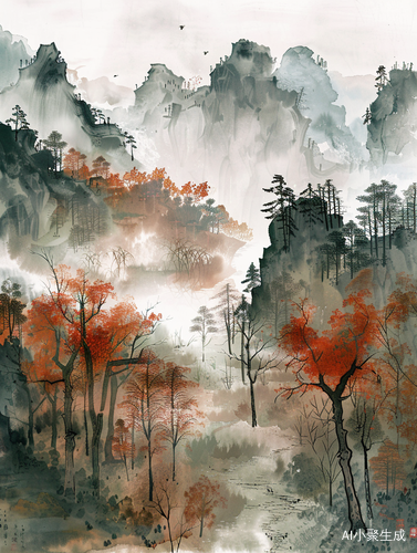 清新秋雨过后的山谷
