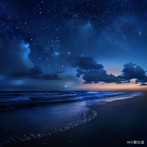 星光沙滩夜景超高清