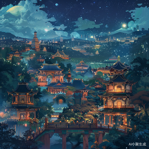 古风建筑与夜景的又一次结合