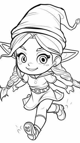 Chibi Toy Character: Girl Running in Wizard Hat