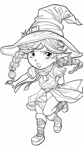 Chibi Toy Character: Girl Running in Wizard Hat